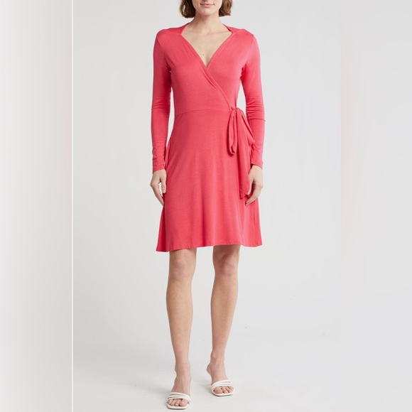 Loveapella Pink Polish Jersey Wrap Dress - Picture 1 of 3